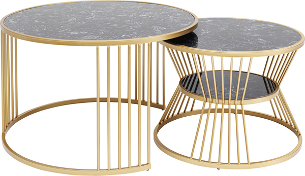 Couchtisch gold - KARE Roma (2/Set)