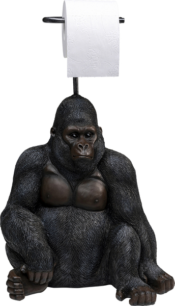 Papierrollenhalter schwarz - 51 cm - KARE Sitting Monkey Gorilla