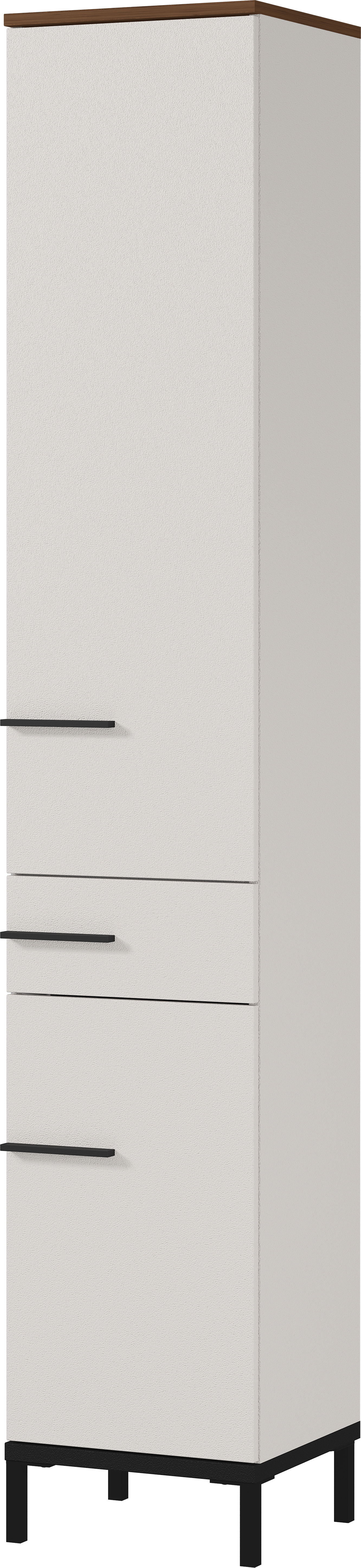 Hochschrank Kaschmir &  Nussbaum Nachbildung - Barcelona - mit 2 Türen und 1 Schubkasten