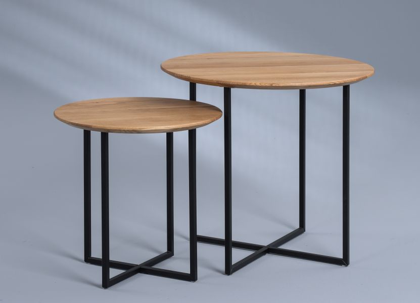 M2 Couchtisch Keno 2 Wildeiche geölt Ø 60 cm