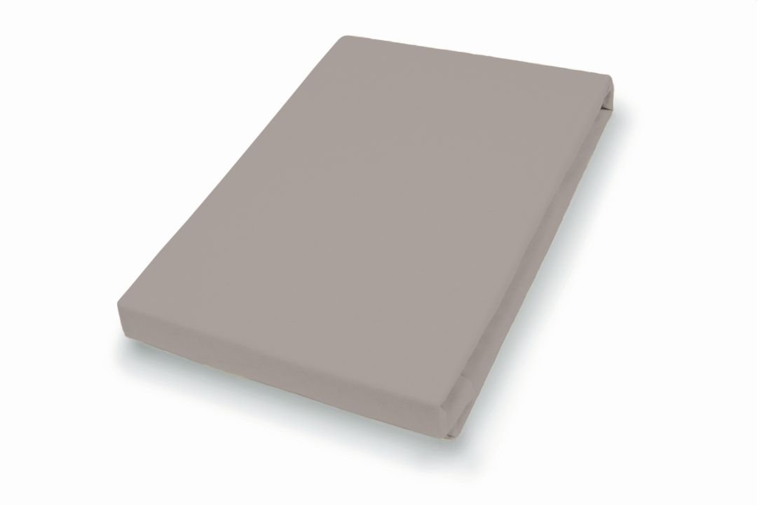 Hahn Haustextilien Elastan-Jersey-Spannbettuch für Topper kiesel 100 x 200 cm