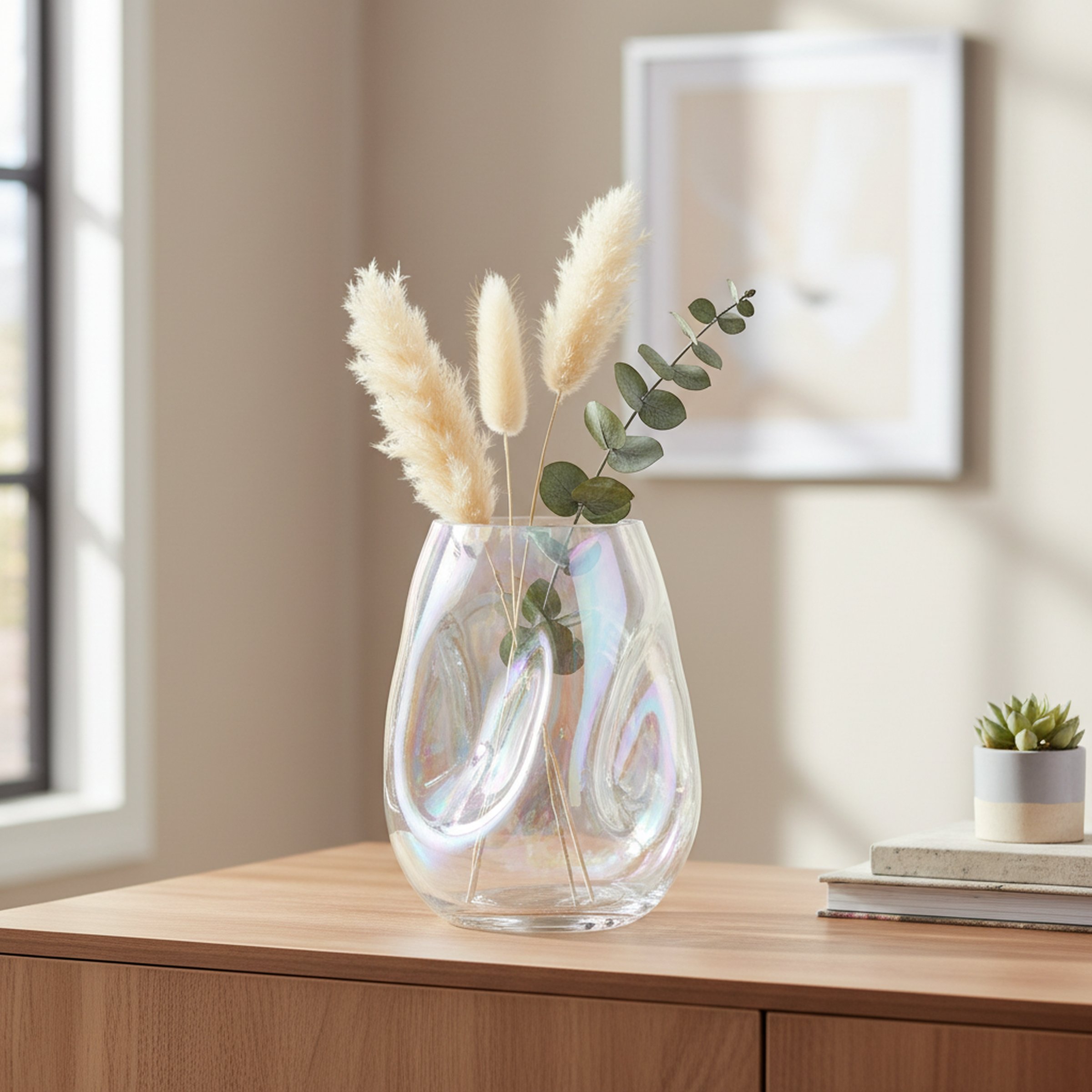Boltze Glasvase – Moderne Deko-Vase mit schimmerndem Iris-Effekt