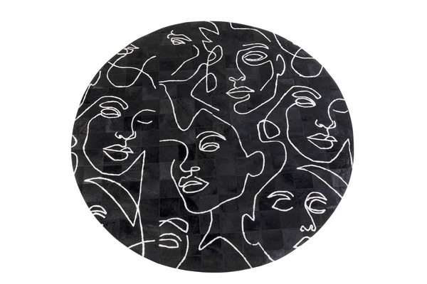 Teppich schwarz - Ø 250  cm - KARE Art Faces